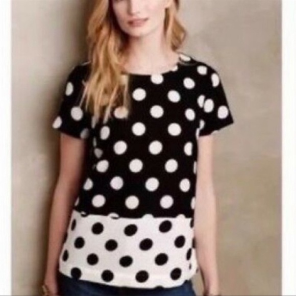 Daniel Rainn Tops - Daniel Rainn Polka Dot Short Sleeve Blouse EUC